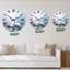 Géométrique paysage de montagne en bleu rose et vert - horloge murale traditionnelle-657824282