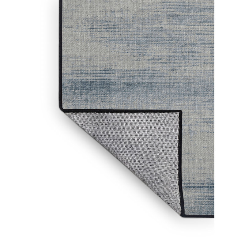 Machine Washable Abstract Gray Area Rug, Square 7'