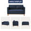 Causeuse rembourrée en velours de 60 po de style Mid-Century pour petite pièce-443170020