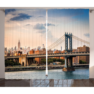 New York Semi-Sheer Rod Pocket Curtain Panels
