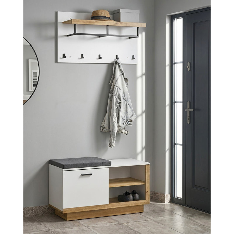 90 cm W Hallway Set with Storage Bench and Shoe Storage