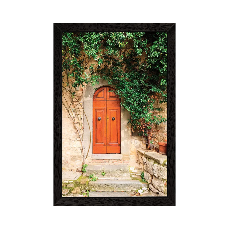 Italy, Tuscany, Greve In Chianti Chianti Vineyards Stone Farm House Entrance Door by Emily Wilson - Print on Canvas