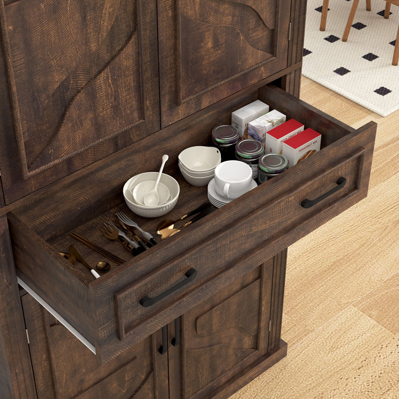 Garde-manger 72 po avec rangement, Noir, Blanc