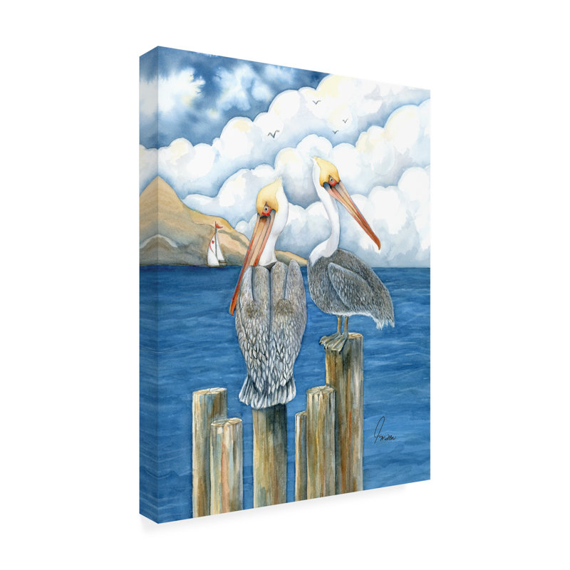 Art sur toile, "Pelicans Paradise on Canvas" par Tracy Miller, H 24 po x l 18 po x P 2 po