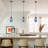 1-Dark blue dimmable glass iron pendant light