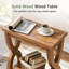 Table d'appoint à deux niveaux en bois massif avec rangement-883913033