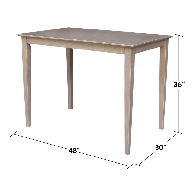 Ensemble de salle à manger 4 personnes à hauteur de comptoir en bois massif, Taupe-gris délavé