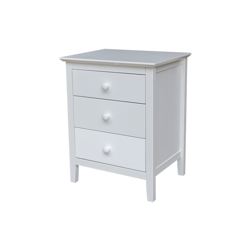 Table de chevet 3 tiroirs Calumet Heimann, Blanc