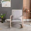 Chaise berçante en tissu et bois massif Fortezza avec coussin lombaire amovible-91886233