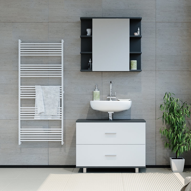 81Cm Free-Standing Single Bathroom Vanity Base Only, Anthracite