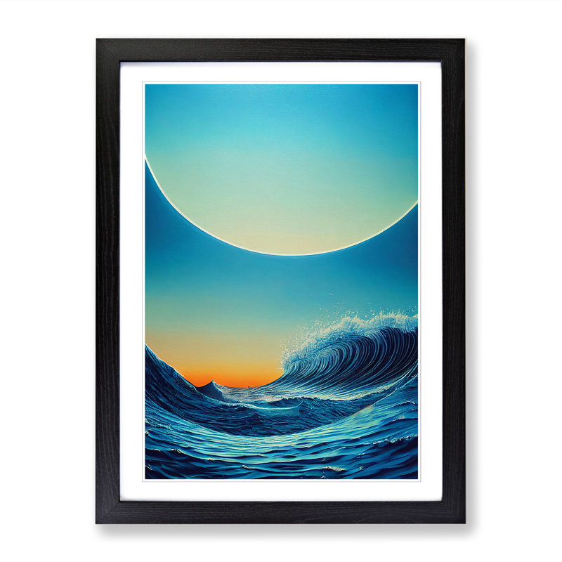 Modern Ocean View Vol.2 - Picture Frame Print, Black, 46cm H x 34cm W x 2cm D
