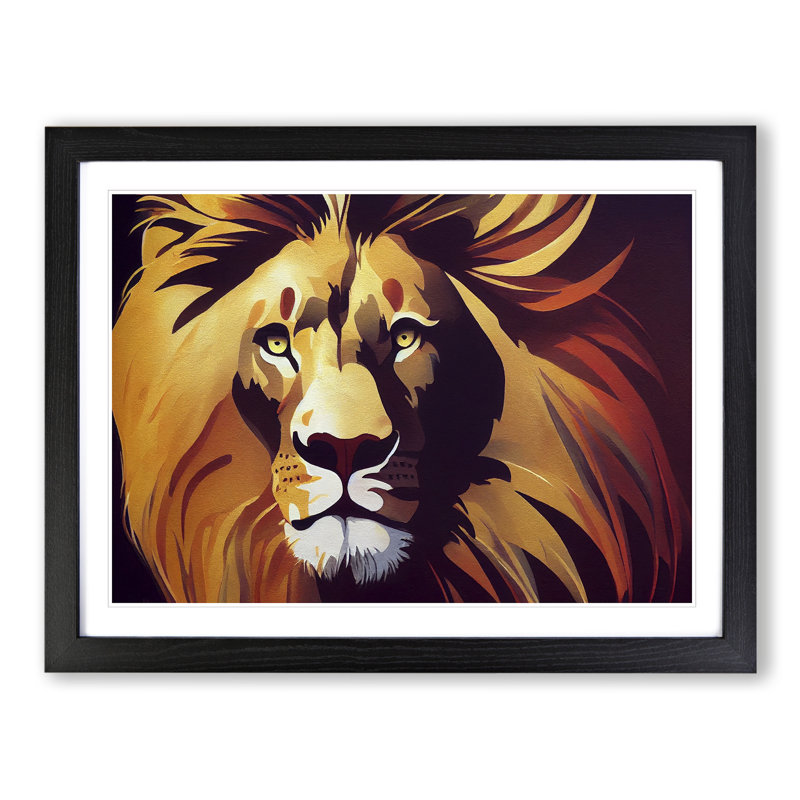 Unbelievable Lion - Framed Print, Black, 46cm H x 64cm W x 2cm D