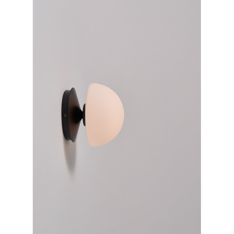 Glass LED Flush Mounted Sconce, Black