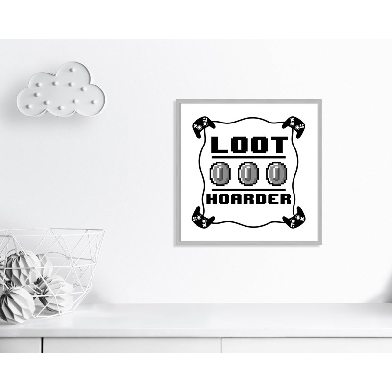 Impression sur papier Loot Hoarder Kids, H 27,5 po x l 27,5 po x P 1,19 po, Encadré de boîte argent