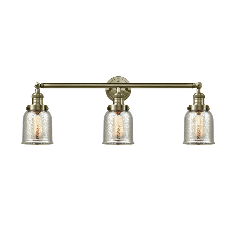 Barre d'éclairage de salle de bain à 3 lumières DEL à intensité variable, Laiton antique