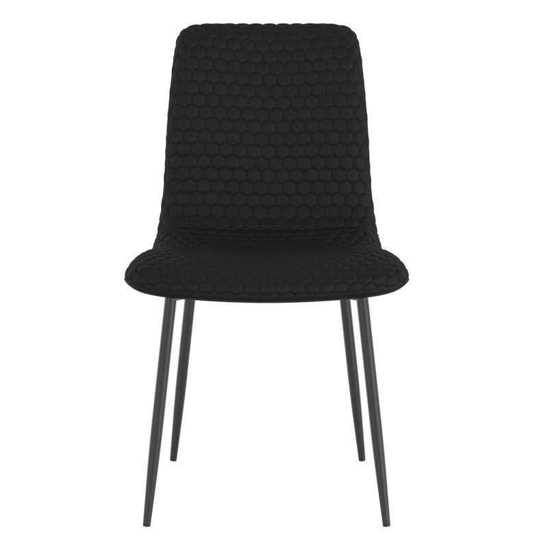 Ensemble de salle à manger 5 pièces Vivienne - Table noire avec chaise noire