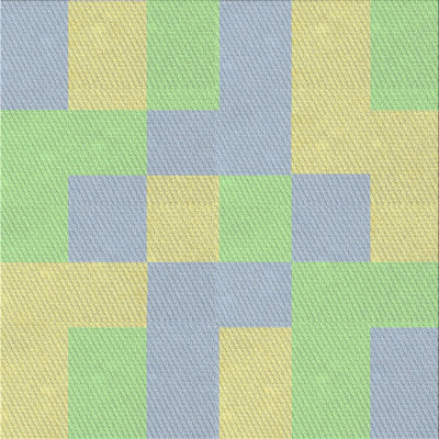 Tapis vert/jaune à motifs