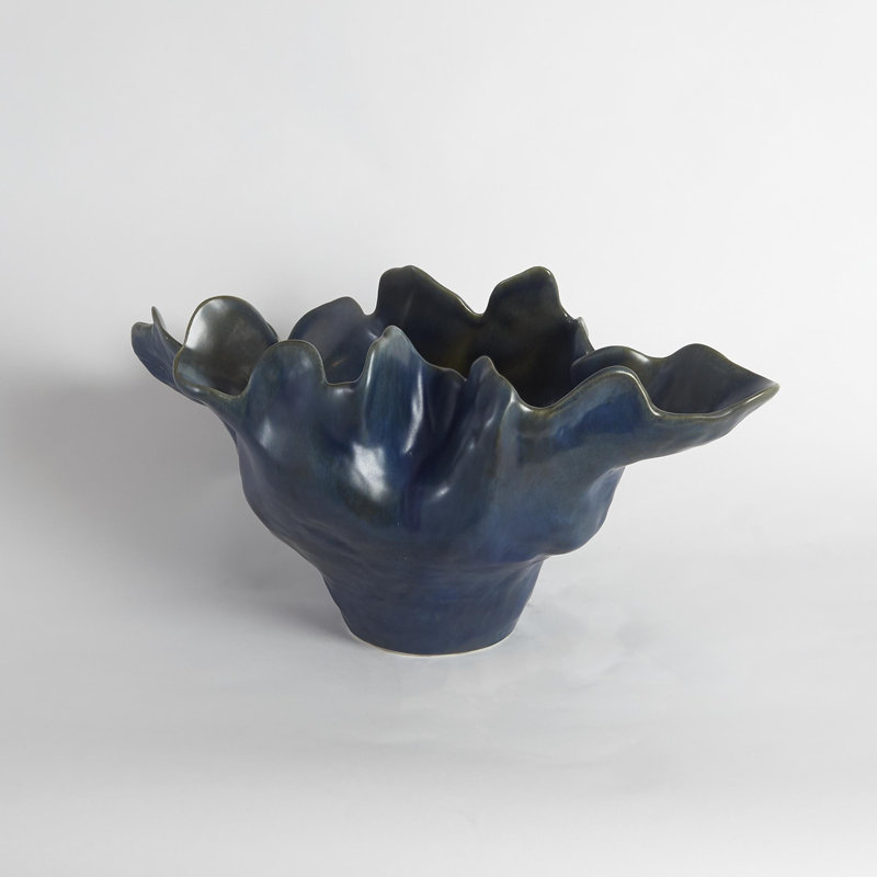 Meteor Decorative Bowl, Medium (10.5'' H x 22'' W x 12'' D), Blue