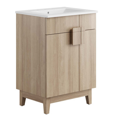 Modway Miles 23'' Free Standing Single Bathroom Vanity with Ceramic Top