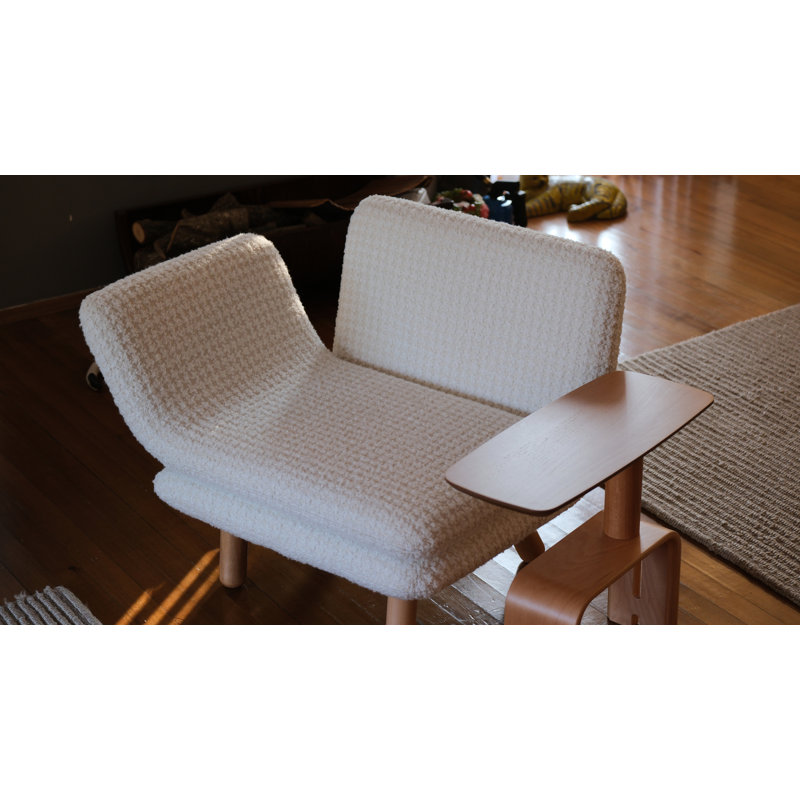 Cross 31'' Wide One Arm, White Polyester Blend, Natural