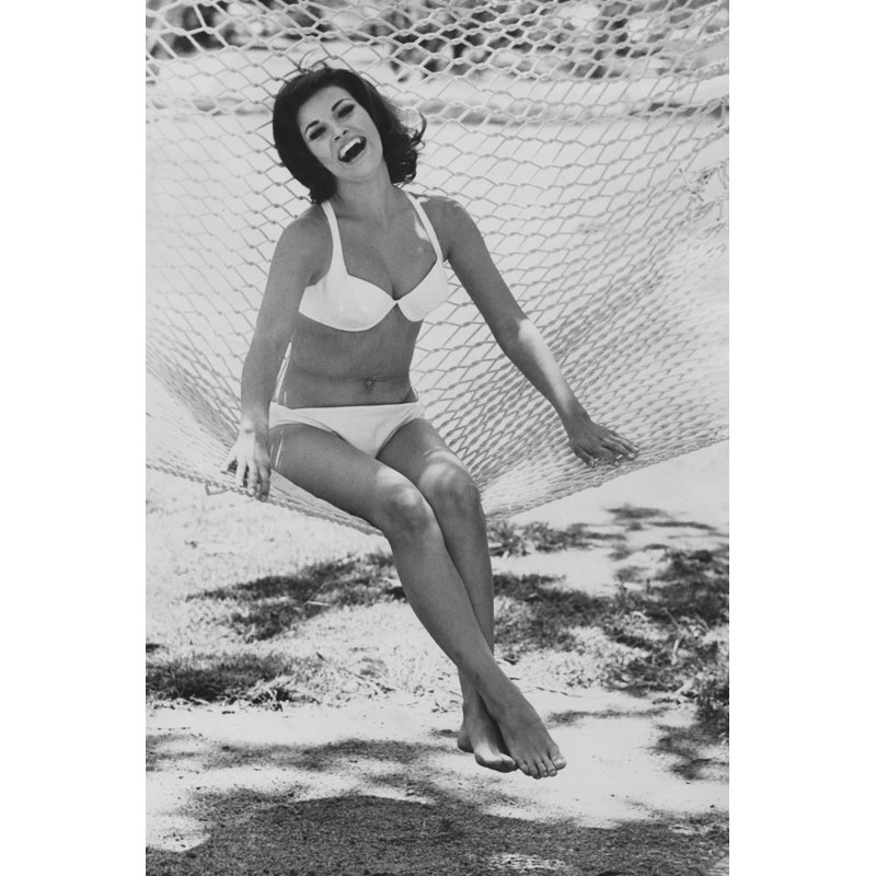 Raquel Welch dans un hamac - photographie, L 8 po x H 10 po