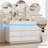 59" 12-Drawer LED Dresser with Anti-Tipping, Modern Wooden Chest for Bedroom