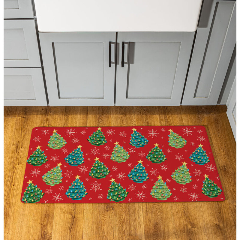 Tapis anti-fatigue sapin de Noël nostalgique « La nuit où tu as vécu », 101,6 cm x 50,8 cm