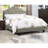 Adjustable Headboard Queen Size Bed, Grey Polyfiber Upholstered, Wooden Arch Bedframe Contemporary Upholstered Headboard, Bedframe,