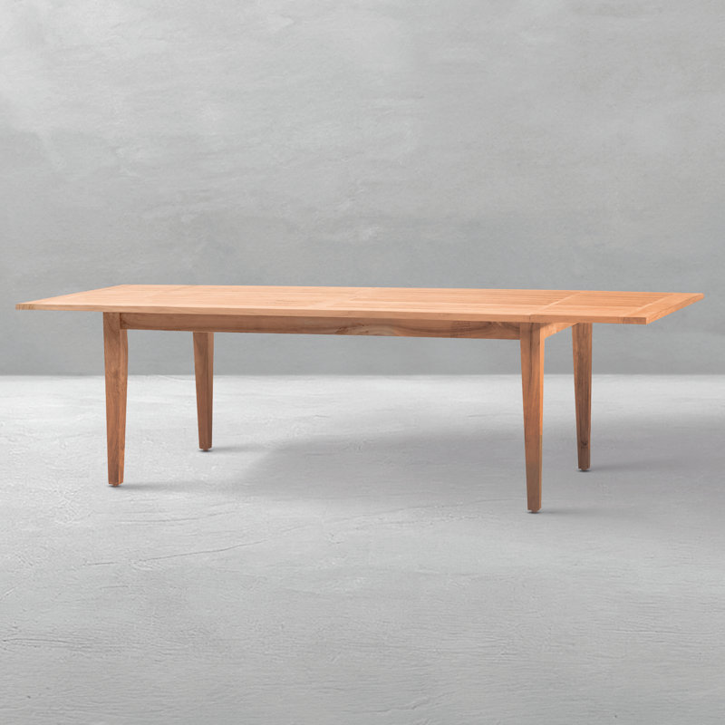 Teak Extension Farm Table W/ Hole - Natural Teak, Natural Teak