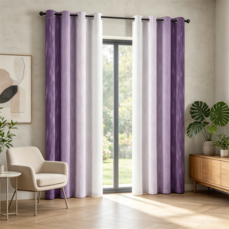 Rideaux occultant rose 2 panneaux, Purple and Greyish White