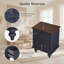 Table de chevet 20,47 po vintage bleu foncé avec 2 tiroirs et pieds à colonnes romaines, table de chevet en bois massif pour le salon de la chambre à coucher-415847512
