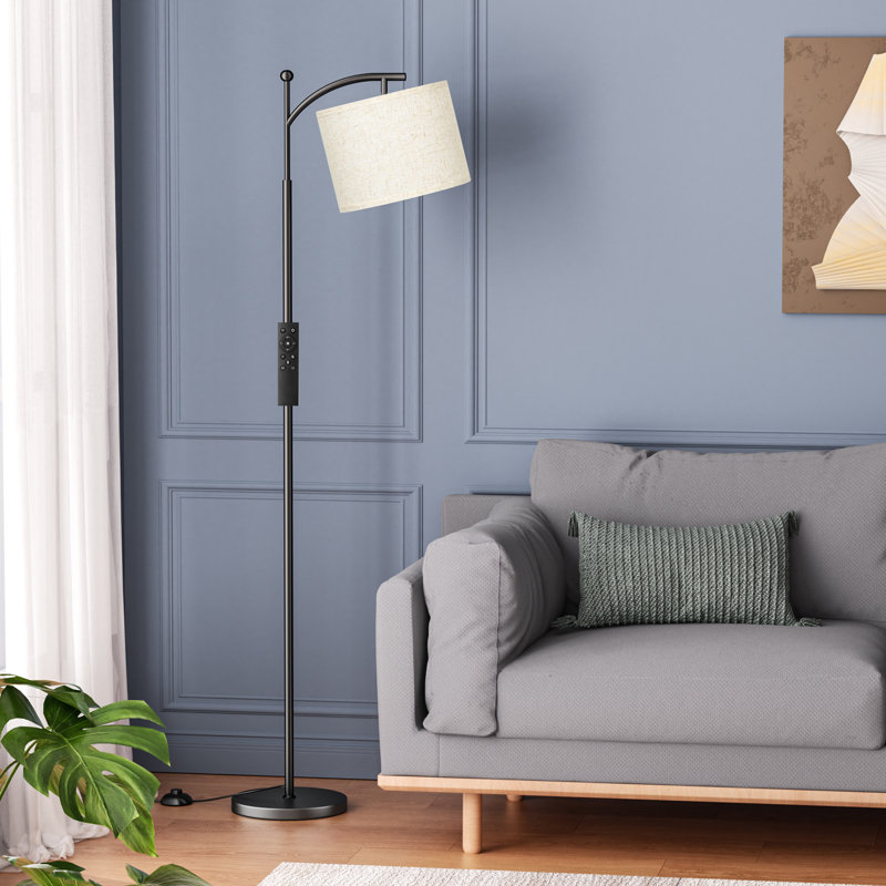 62'' Stepless Dimmable Arched Floor Lamp With Remote Control