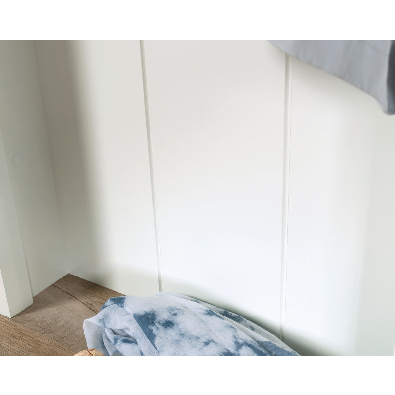 Soft White and Oak Hall Tree with Storage Bench