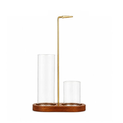 Porte-encens 2 en 1 pour bâtonnets, brûleur d'encens anti-cendres inversé avec récupérateur de cendres en verre et rangement pour bâtonnets d'encens, décoration pour la méditation, le yoga et le spa