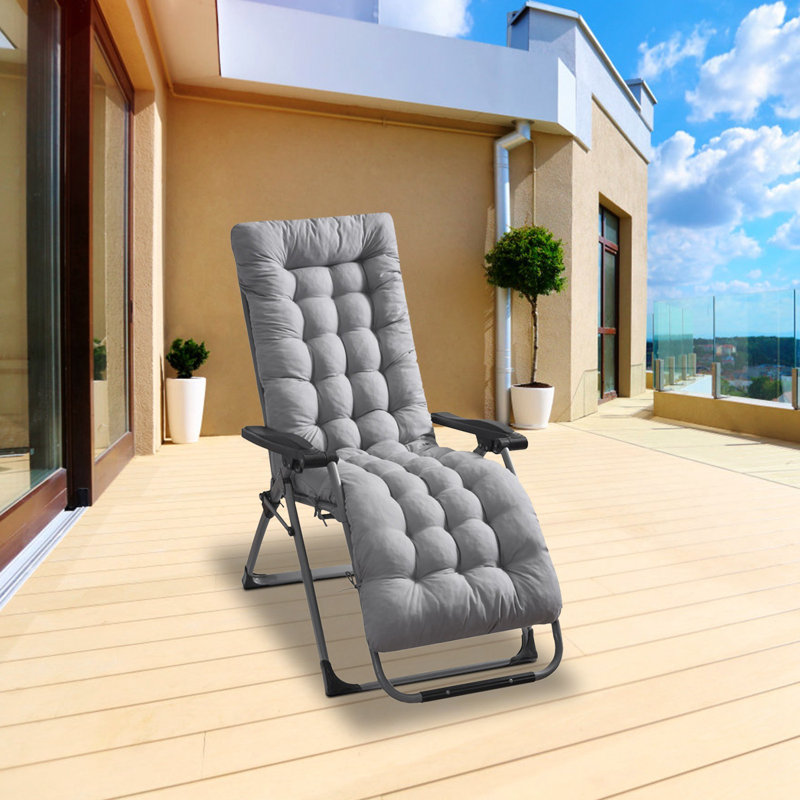 Outdoor 3'' Lounge Chair Chair Pad, Gray