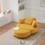 Canapé en velours côtelé avec coussins décoratifs, coussin de taille et plateau amovible pour une assise confortable dans les petites chambres à coucher