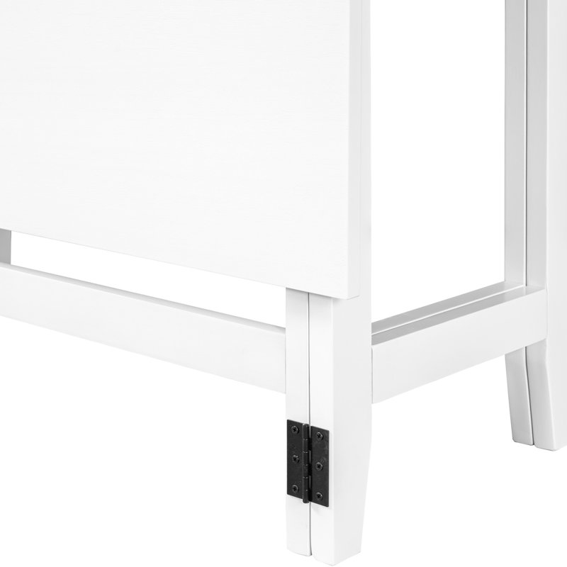 White Rectangular Drop Leaf Dining Table, Style, Suitable For 4 In Room Table With Leaf, Design, Seats Kitchen Or
