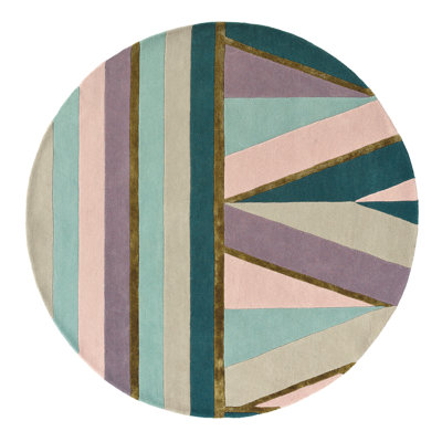 Hand Tufted Area Rug in Pink/Green