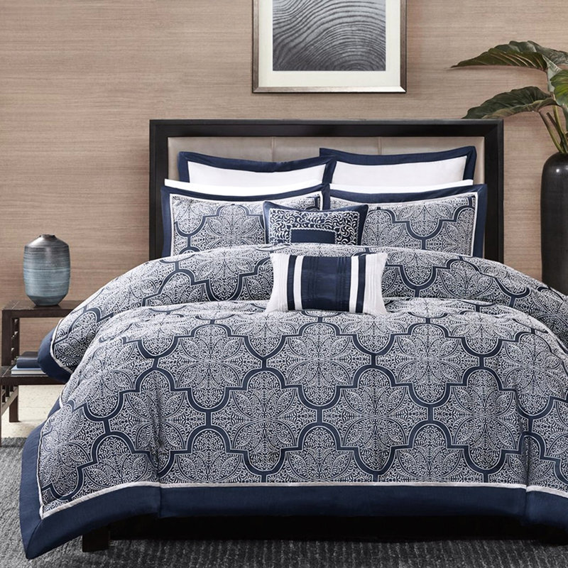 Literie bleu marine - Créez un charmant édredon pour la chambre à coucher 8, Édredon très grand + 7 pièces supplémentaires