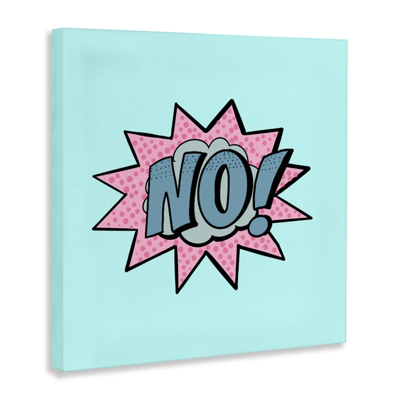 No Comic Speech Bubble Canvas, design by Ashley Singleton, 24" H x 24" W