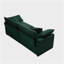 Canapé moderne en tissu, avec 4 coussins, velours vert, canapé à assise profonde
