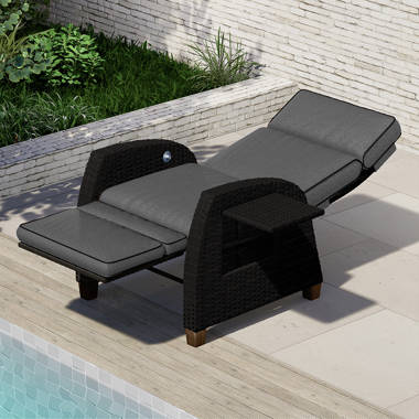 Preben Recliner Patio Chair with Cushions and Ottoman