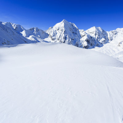 Winter Mountains, Panorama - Snow-Capped Peaks Of The Italian - Wrapped Canvas Print