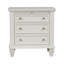 Table de chevet charmante 3 tiroirs blanc crème avec plateau coulissant - beauté de la chambre à coucher 3 tiroirs spacieux et tiroir pratique