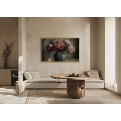 "Pivoines En Rose" Framed Textured Wall Art