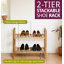 Farris 4 Pair Stackable Solid Wood Shoe Rack