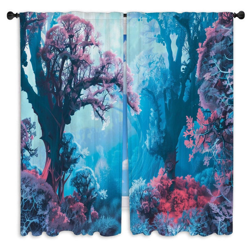 Rideaux de fenêtre Fantasy Forest - 2 panneaux, L 40 po x L 52 po
