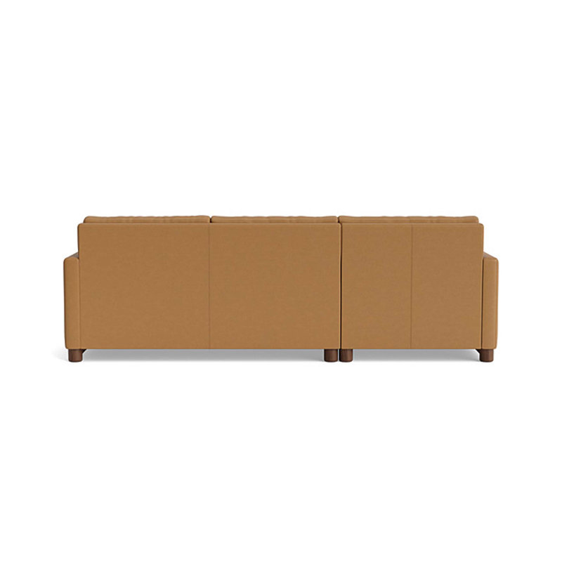 Reve Leather Sofa with Chaise (with Storage), Leather - Butterscotch, Chaise On Left