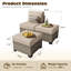 Ensemble de chaises longues d'extérieur en osier avec repose-pieds 3 pièces-79380416