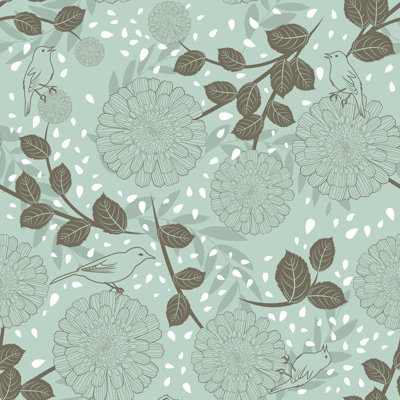 Seamless Floral Pattern - Wrapped Canvas Print